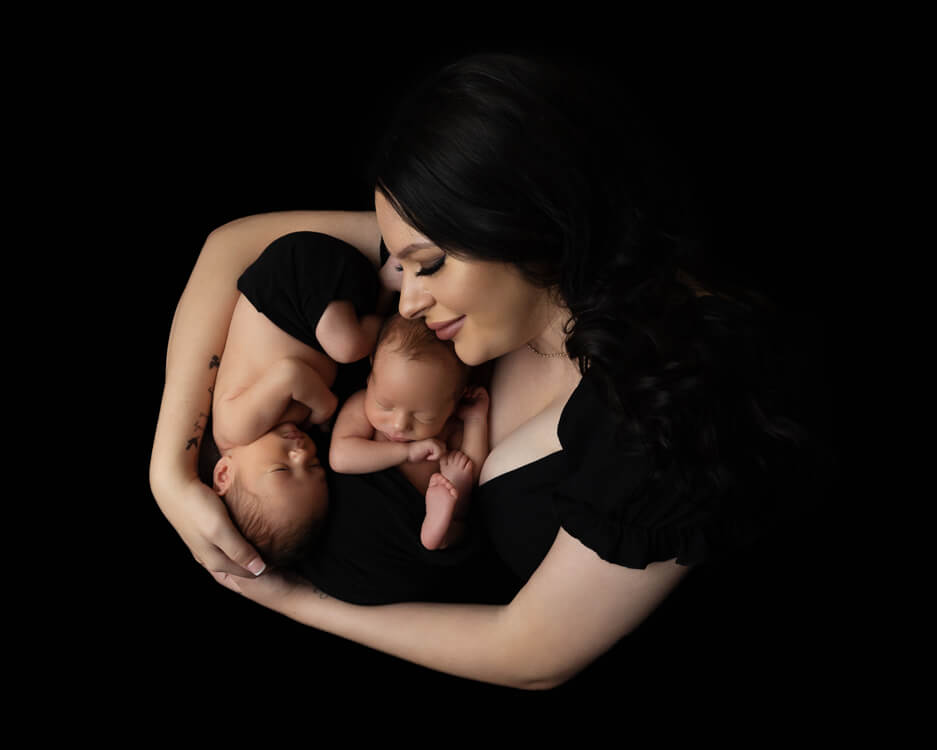 mum with twins studio photography